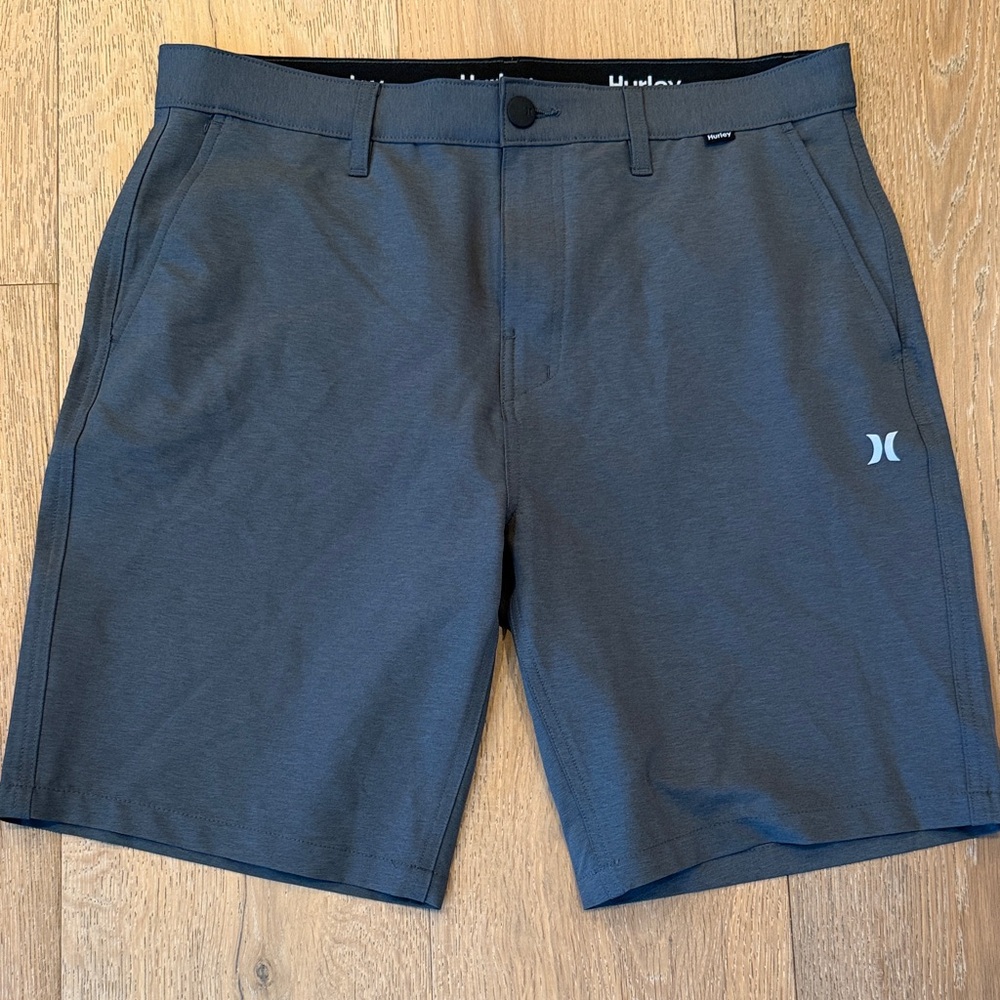 Hurley Men's Charcoal Flat Front Shorts